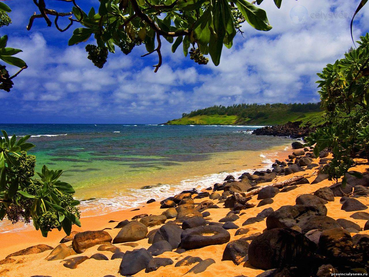 дикий пляж на гавайских островах
